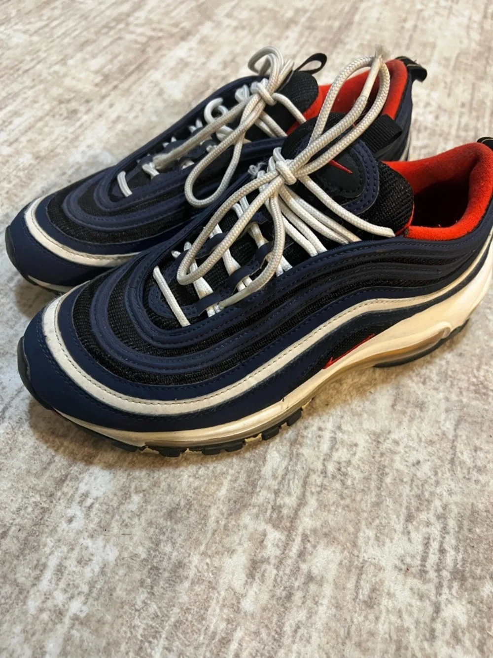 Nike Men’s Navy, White and Red Air Max 97 Sneakers